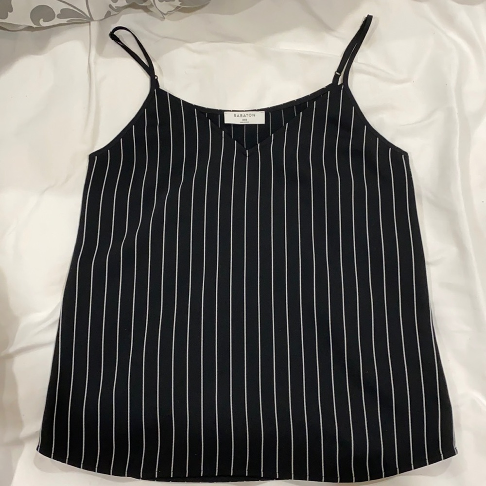 Babaton Everly tank top pinstripe black